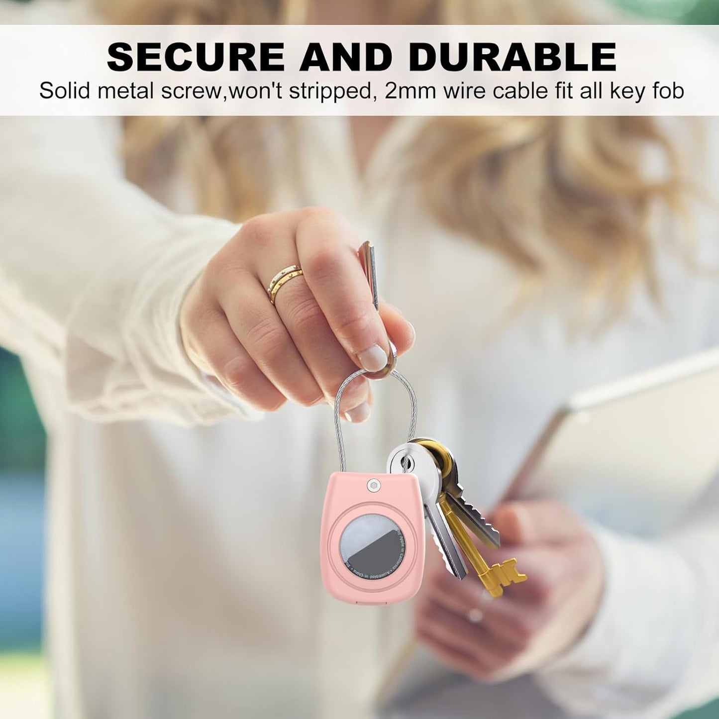 IPX8 Waterproof Airtag Holder Air Tag Case with Keychain, 4-Pack AirTags All-Round Protect Case for Apple Tag Tracker, Air Tags Holder for Luggage, Key, Pet, Backpack（4 Colors）