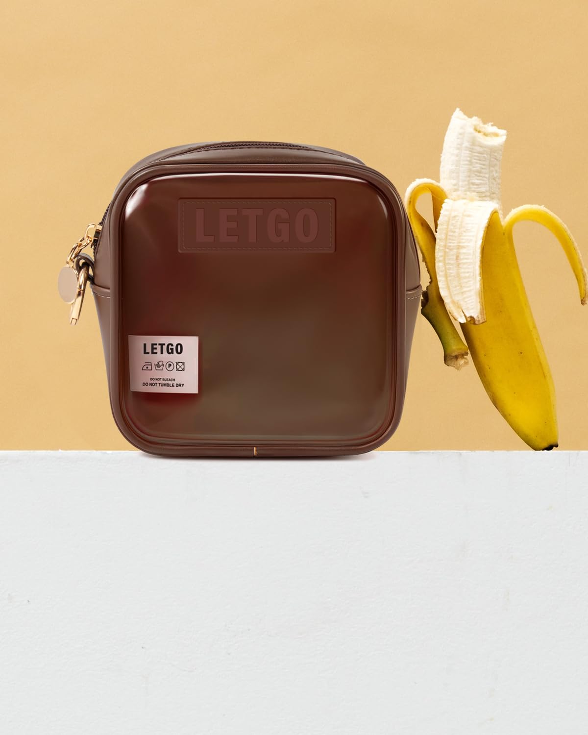 LETGO Small Cosmetic Bag for Purse Mini Makeup Bag for School Cute Clear Make Up Pouch for Travel Clear Cosmetic Bags Purse Essentials Make Up Bag for School Women Men (Mini Chocolate)