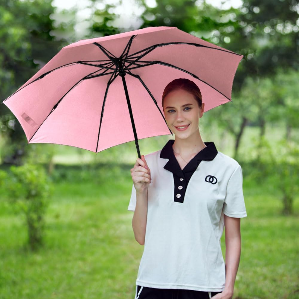 LANBRELLA Compact Reverse Folding Umbrella Auto Windproof Travel Umbrella