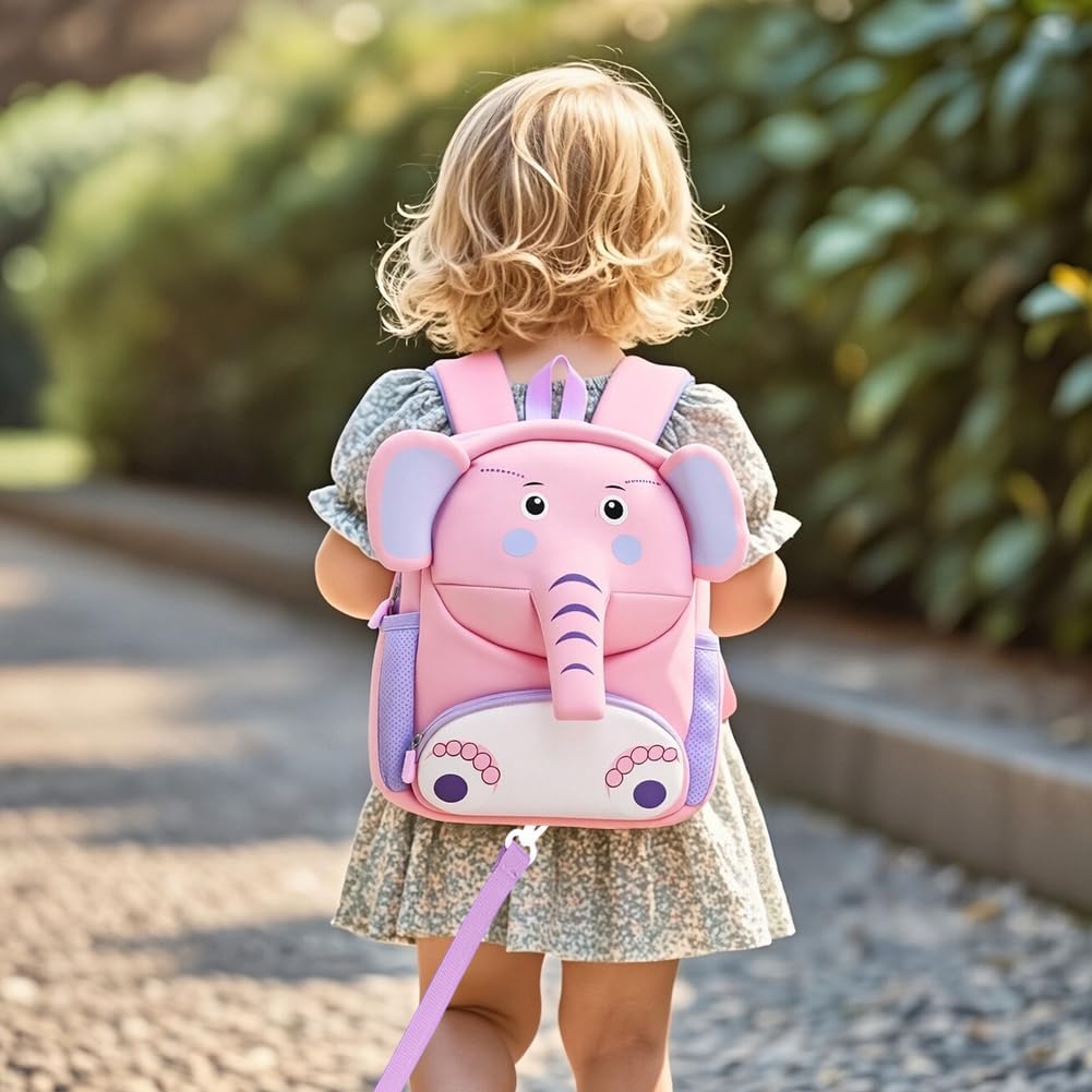 Padgene Toddler Harness Backpacks Safety Leash Kids Anti Lost Kindergarten Preschool Backpack Neoprene Lightweight Animal Schoolbag 3D Cartoon Dinasour Mini Travel Bag for Boys Girls Ages 3-5