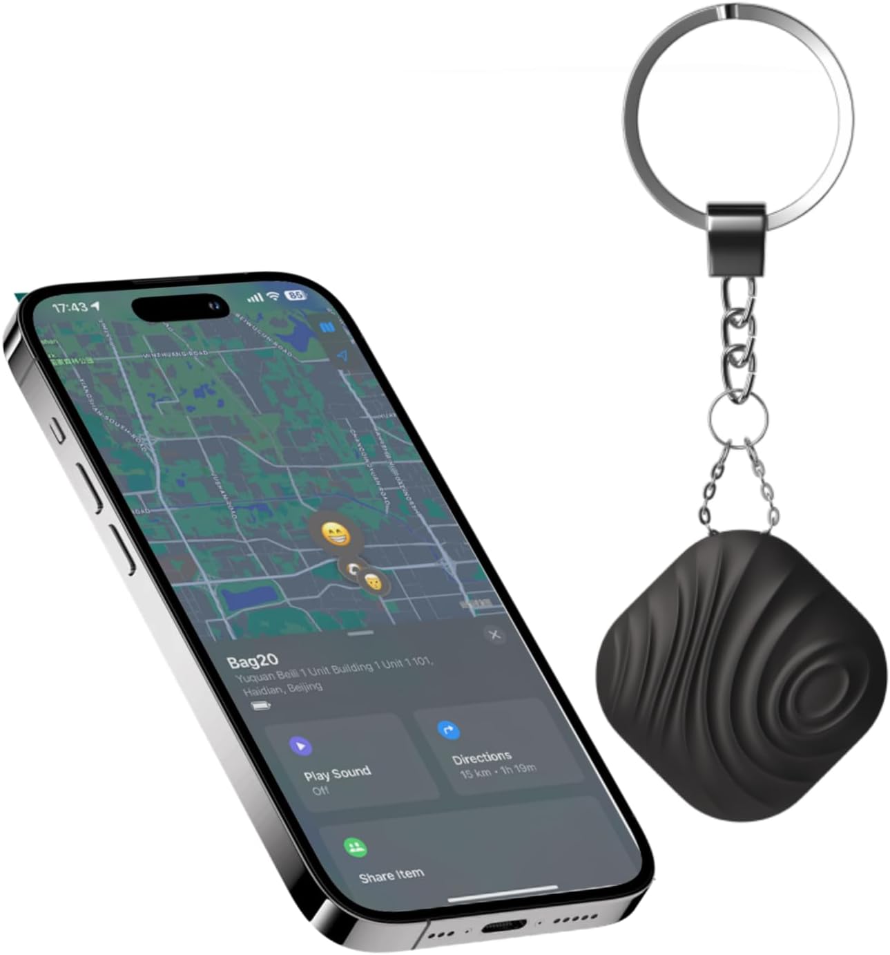 Tags Smart Key Finder - Only iOS(Not for Android) - Bluetooth Smart Key Tracker Tag - Work for Apple Find My - Keep Track of The Items That Matter Most (Cafe)