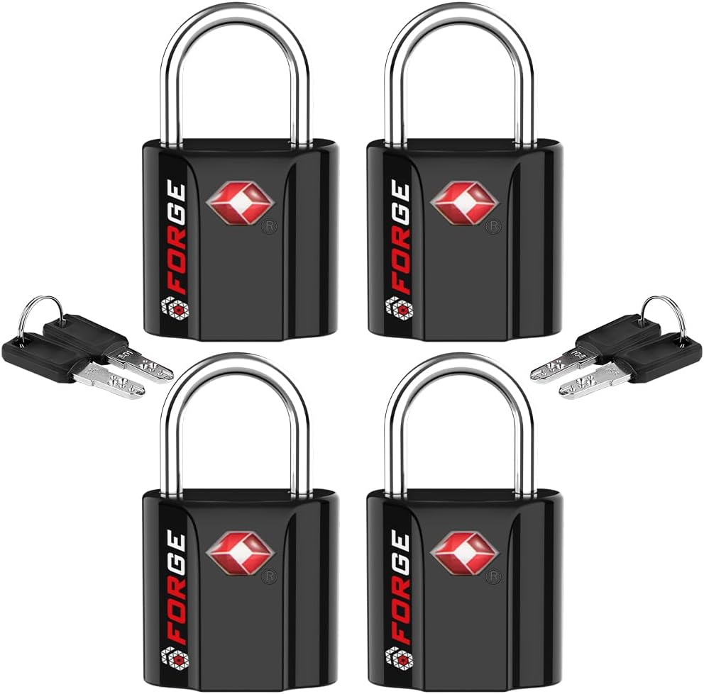 TSA Approved Luggage Locks, Ultra-Secure Dimple Key Travel Locks with Zinc Alloy Body