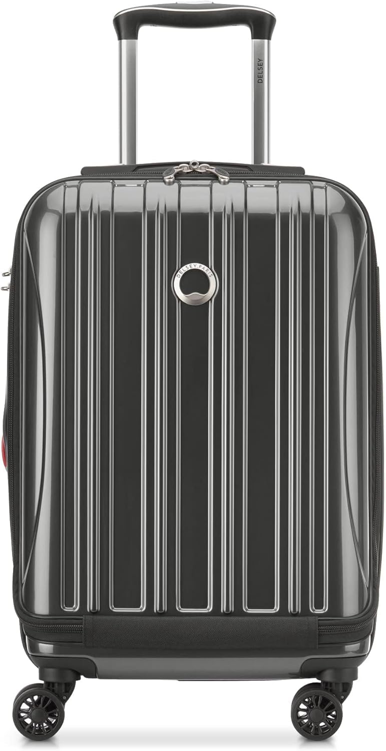 DELSEY PARIS Helium Aero Hardside Expandable Luggage with Spinner Wheels, Brushed Charcoal, Carry-On 19 Inch