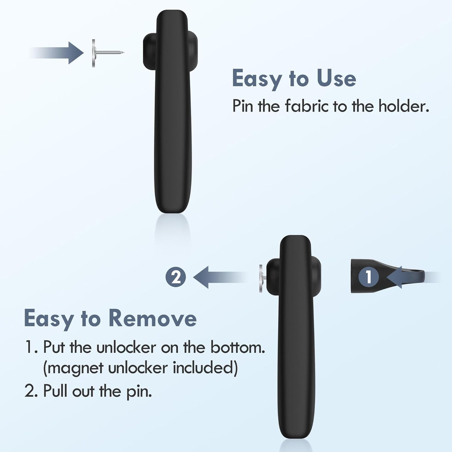 Airtag Holder for Kids Hidden 2 Pack Upgraded GPS Tracker Case, Anti-Removal Airtag Hard Case with Safety Pins, Avoid Airtag Loss, Suitable for Children, Elderly, Pets, Backpack, Luggage(White Black)