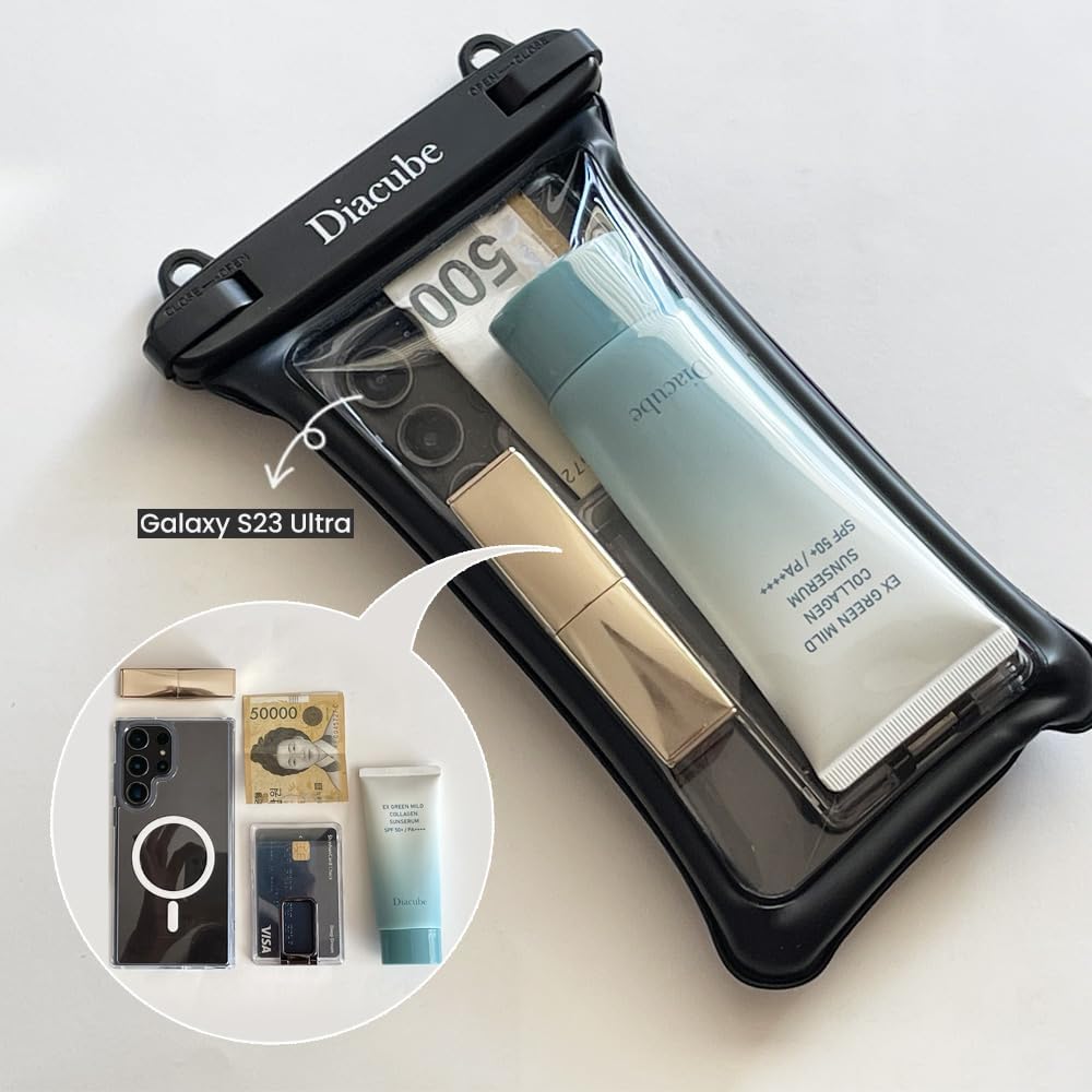 2-Pack Waterproof Phone Pouch, Universal IPX8 Floating Waterproof Case with Adjustable Lanyard for All Phones [Up to 8.3"] Beach, Waterpark & Travel Essentials - Blue