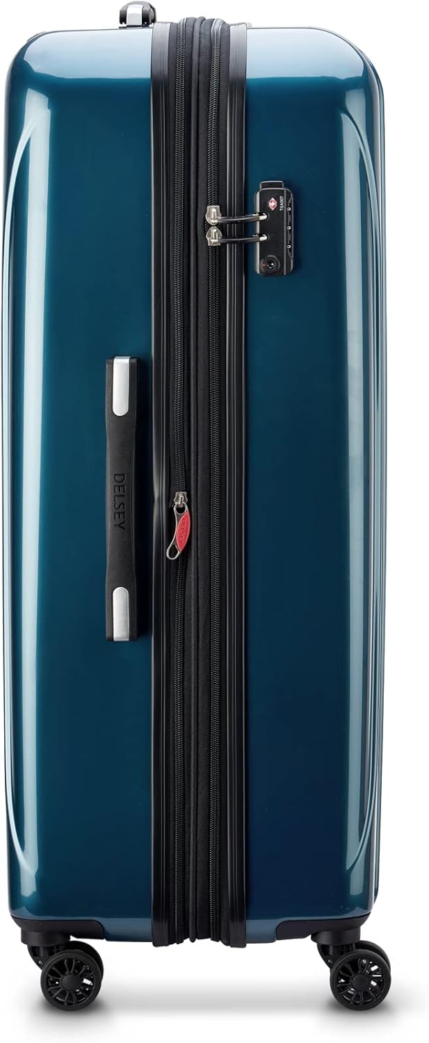 DELSEY PARIS Helium Aero Hardside Expandable Luggage with Spinner Wheels, Teal, Checked-Large 28 Inch