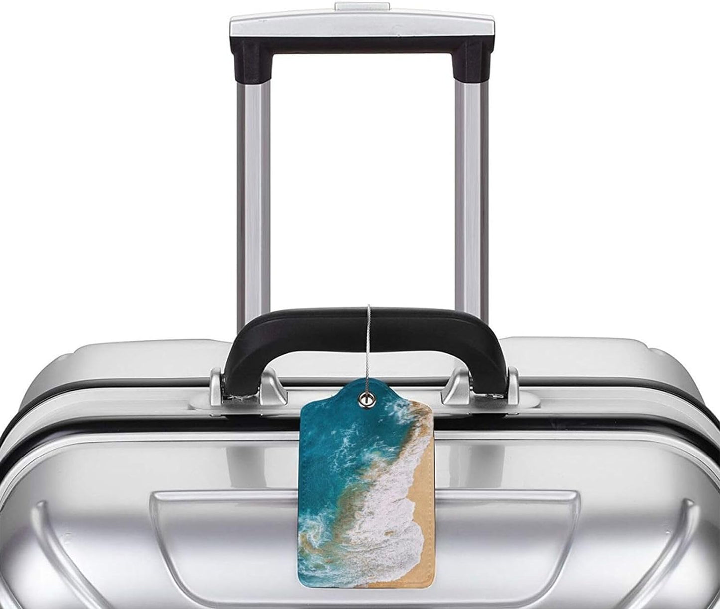 2 Pack Sandy Beach Wave Luggage Tag for Suitcases, Cruise Ship Vacation Essential Travel Gift for Men Women Couples, Beach Accessories Honeymoon Anniversary Travel Bag, Funny Christmas Birthday Gifts