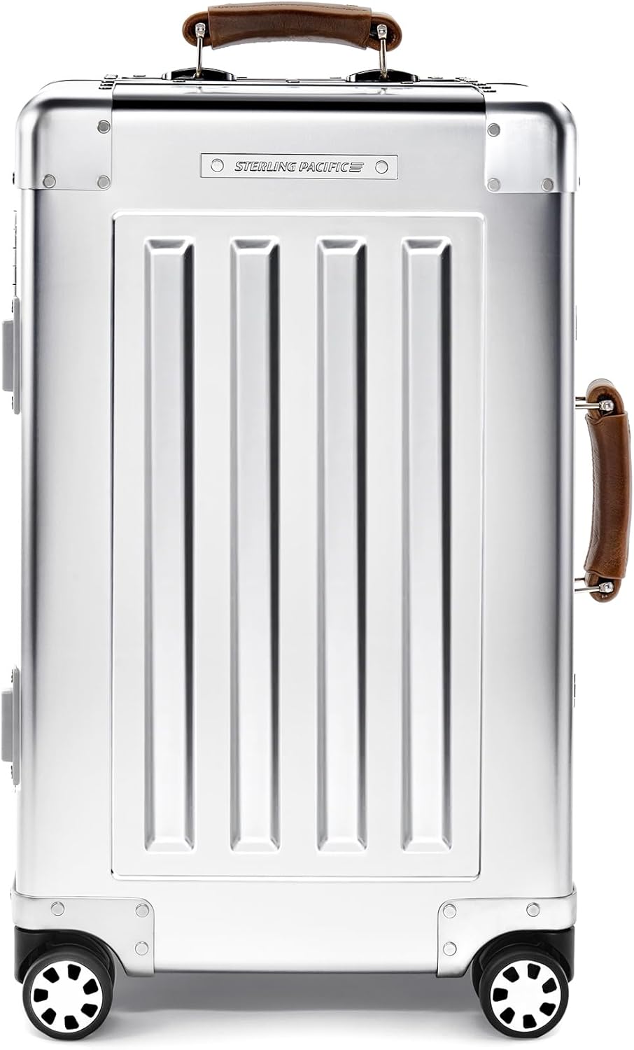 40L Cabin Travel Case – Full Aluminum Four Wheel Carry On Luggage, Italian Leather Handles