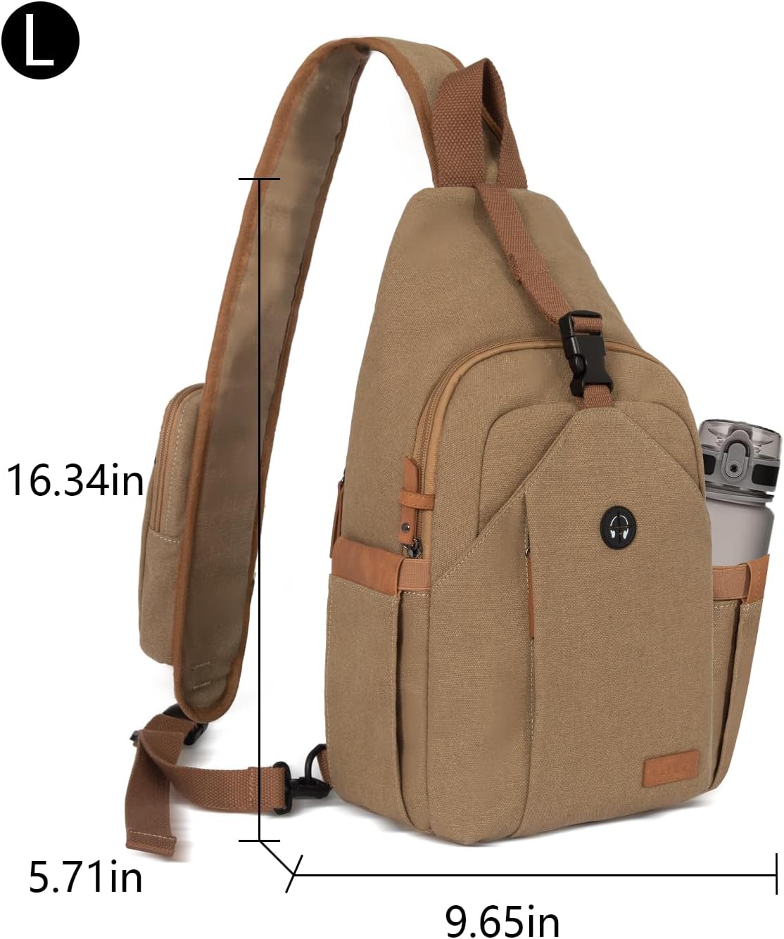 Sling Bag for Men, Crossbody Bag Men Anti Theft Crossbody Bag with Tunnel Lock Zipper Canvas Sling Backpack Travel