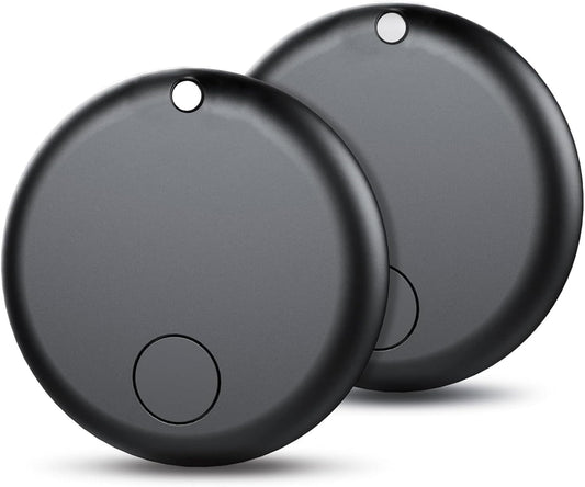 Air Tracker Tags-2 Pack Tracker Tag Work with Apple Find My (iOS 14.6 Above Only) Smart Tag Item Finders for Key, Luggage, Backpack，etc.(Black, 2 Pack)