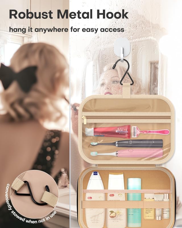 HOTOR Travel Toiletry Bag - Personalized Chenille Initial Makeup Bag, Water-Resistant Personalized Gifts for Women, Portable Travel Accessories & Essentials, Letter V, Black, 11.4"×9.0"×3.35"