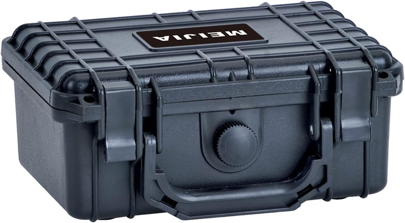 MEIJIA Portable All Weather IP67 Waterproof Protective Case, Hard Case,Camera Case With Customizable Foam,Fit Use of Drones, Cameras,Equipments (Black, 8.12x6.56x3.56inches)