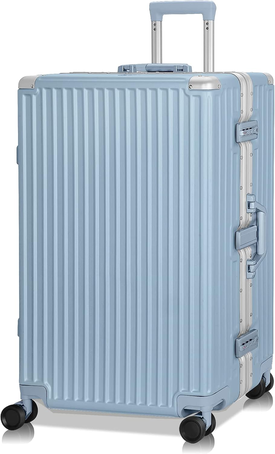AnyZip Luggage Aluminium Frame Suitcase Hard Shell TSA Lock No Zipper 28In Haze Blue