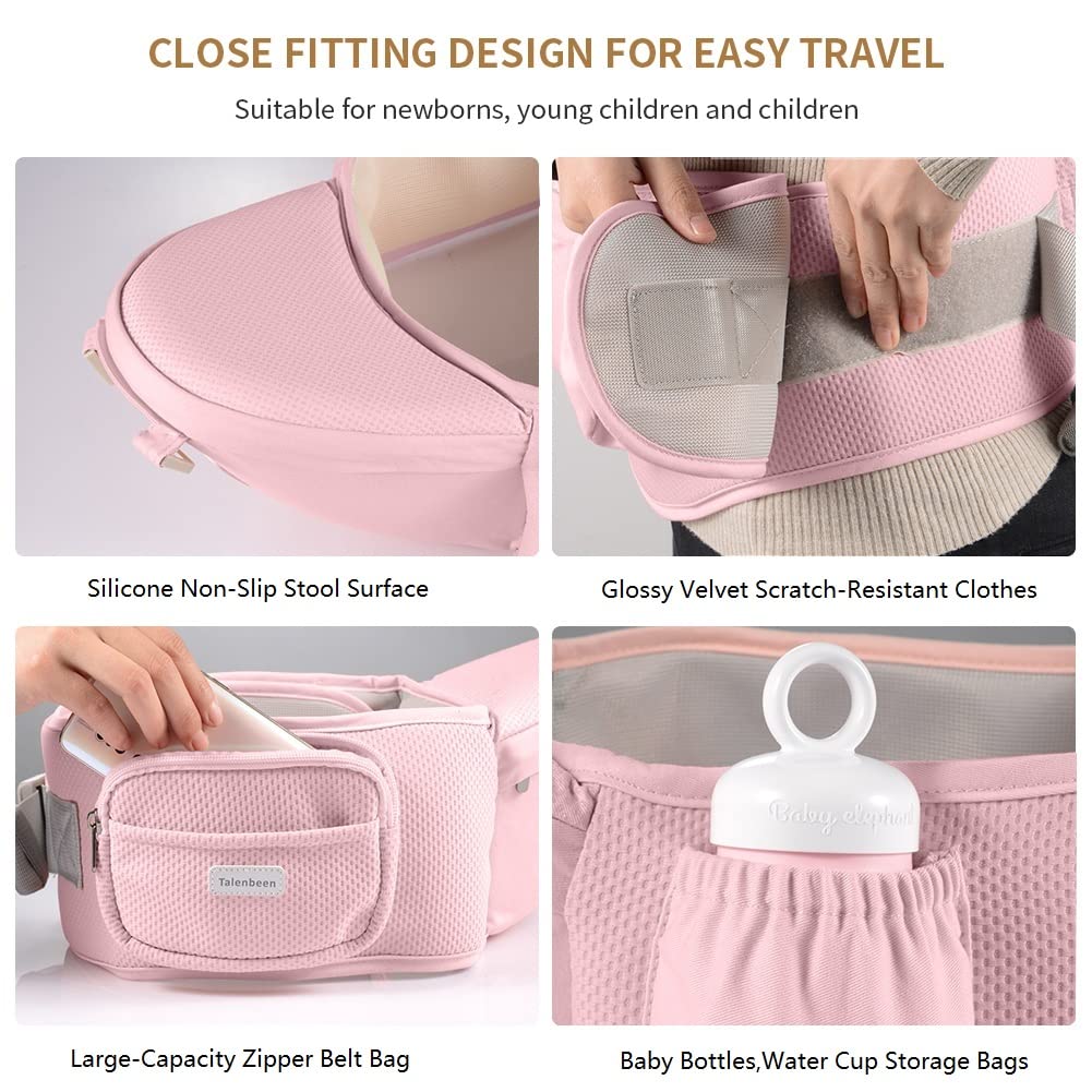 Baby Carrier Newborn to Toddler, 6-in-1 Baby Carrier with Hip Seat Lumbar Support 7-41 lbs, Baby Soft Carrier for All Seasons & Positions, Adjustable Size for Shopping Hiking Travelling