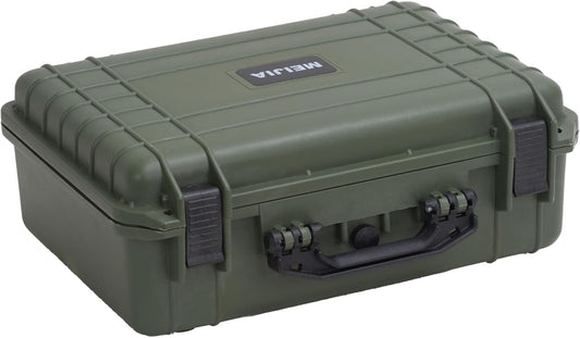 MEIJIA All Weather Portable IP67 Waterproof Protective Case, Hard Camera Case with customizable foam, Perfectly Protection of Camera, Drones,Pistols,Lens,Equipments,18.5 x14.06x6.93inches (Green)