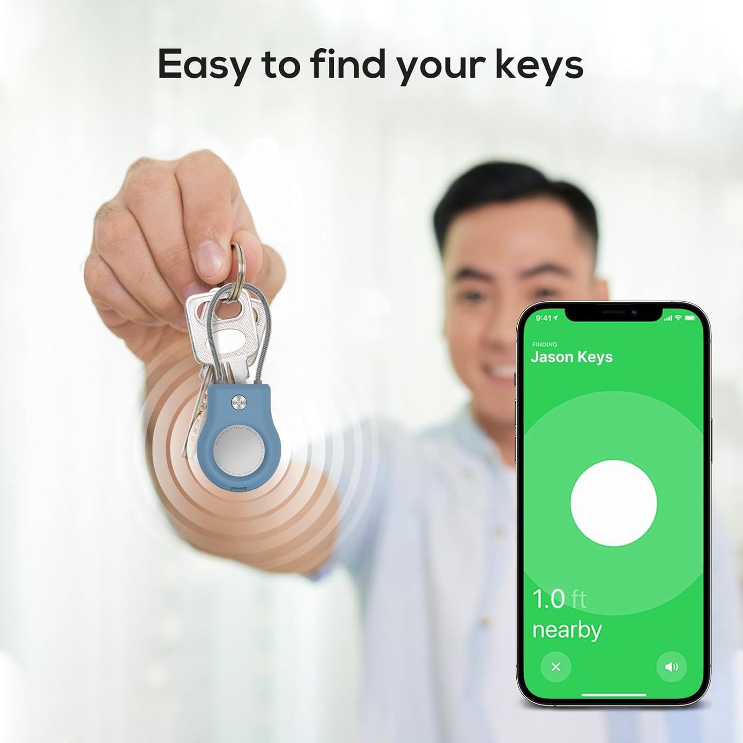 Air tag Holder,(4 Pack) Air tag Keychain with Secure Lock,Air Tags Case with Wire Cable for Apple Airtag,Anti-Lost Protective Case with Keyring for Luggage, Key, Pet, Bag, Black/Cyan