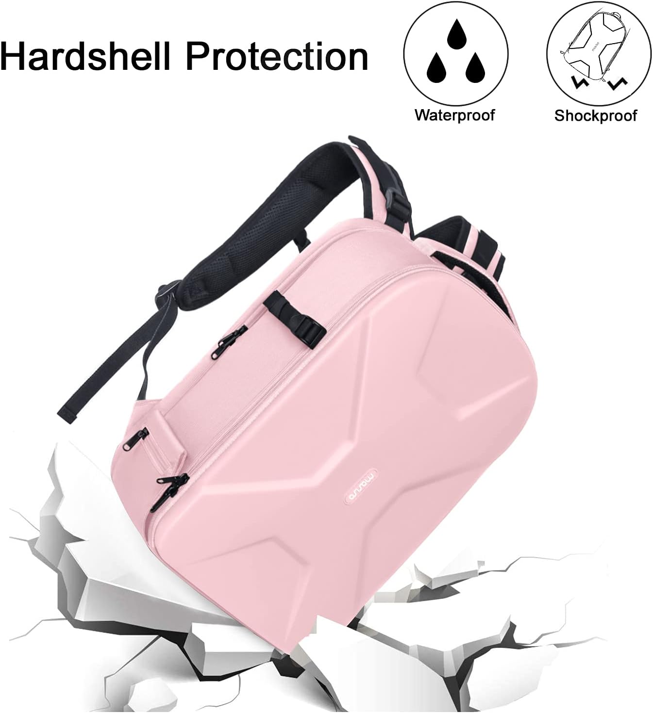 MOSISO Camera Backpack, DSLR/SLR/Mirrorless Photography Camera Bag 15-16 inch Waterproof Hardshell Case with Tripod Holder&Laptop Compartment Compatible with Canon/Nikon/Sony, Pink