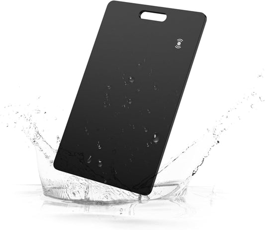 Android Smart Item Tracker Locator - SEVEN SWAN Bluetooth for Google Finder Card with Wireless Charging & 3-Month Battery for Credit Cards Black