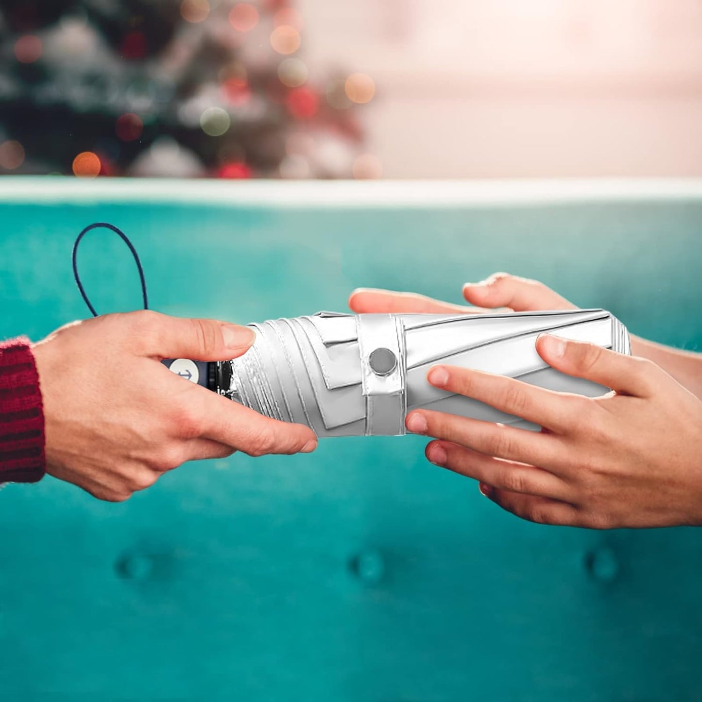 Cuby UV Sun Umbrella Compact Folding Umbrella lightweight Portable Manual Travel Umbrella for Rainproof & 99% UV Protection with Black Anti-UV Coating