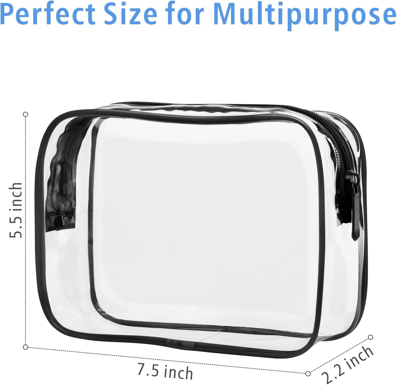 PACKISM Clear Makeup Bags, 4 Pack Quart Size Travel Bag TSA ApprovedTravel for Toiletries, Cosmetic Bags Carry on Clear Toiletry TSA Approved Toiletry, Black