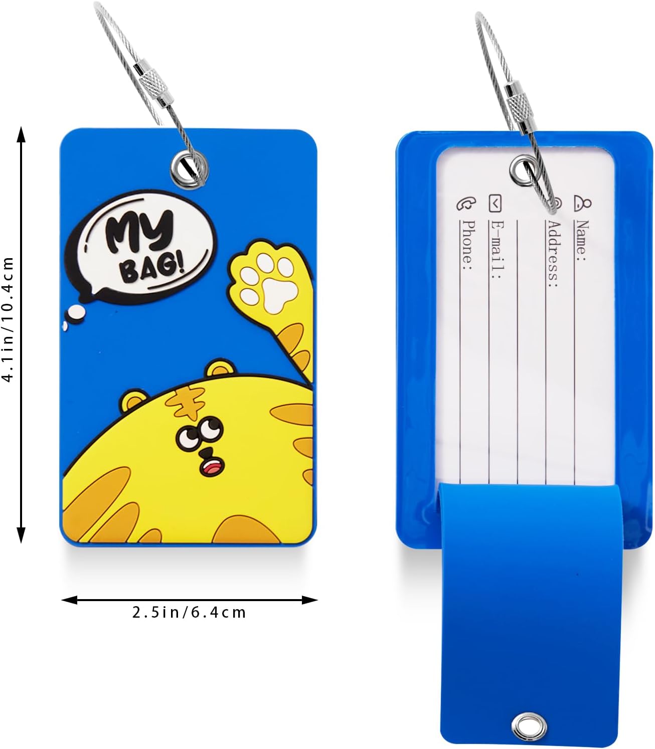 2PCS 2303 Bright Silicone Luggage tag (Dark blue)