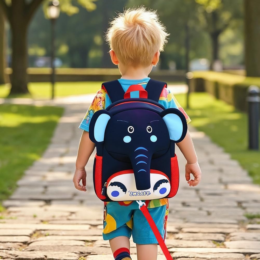 Padgene Toddler Harness Backpacks Safety Leash Kids Anti Lost Kindergarten Preschool Backpack Neoprene Lightweight Animal Schoolbag 3D Cartoon Dinasour Mini Travel Bag for Boys Girls Ages 3-5