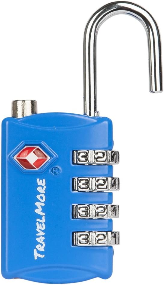 TSA Luggage Locks with 4 Digit Combination – Heavy Duty Set Your Own Padlocks for Travel, Baggage, Suitcases & Backpacks - Blue