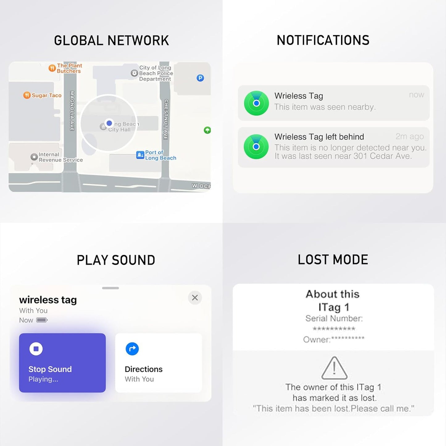 2025 New Tracker Tag 4 Pack: Smart Tracker, Item Finder Compatible with Apple Find My App(iOS Only), Tracker Tag Locator for Keys, Luggage, Satchel, Backpack etc