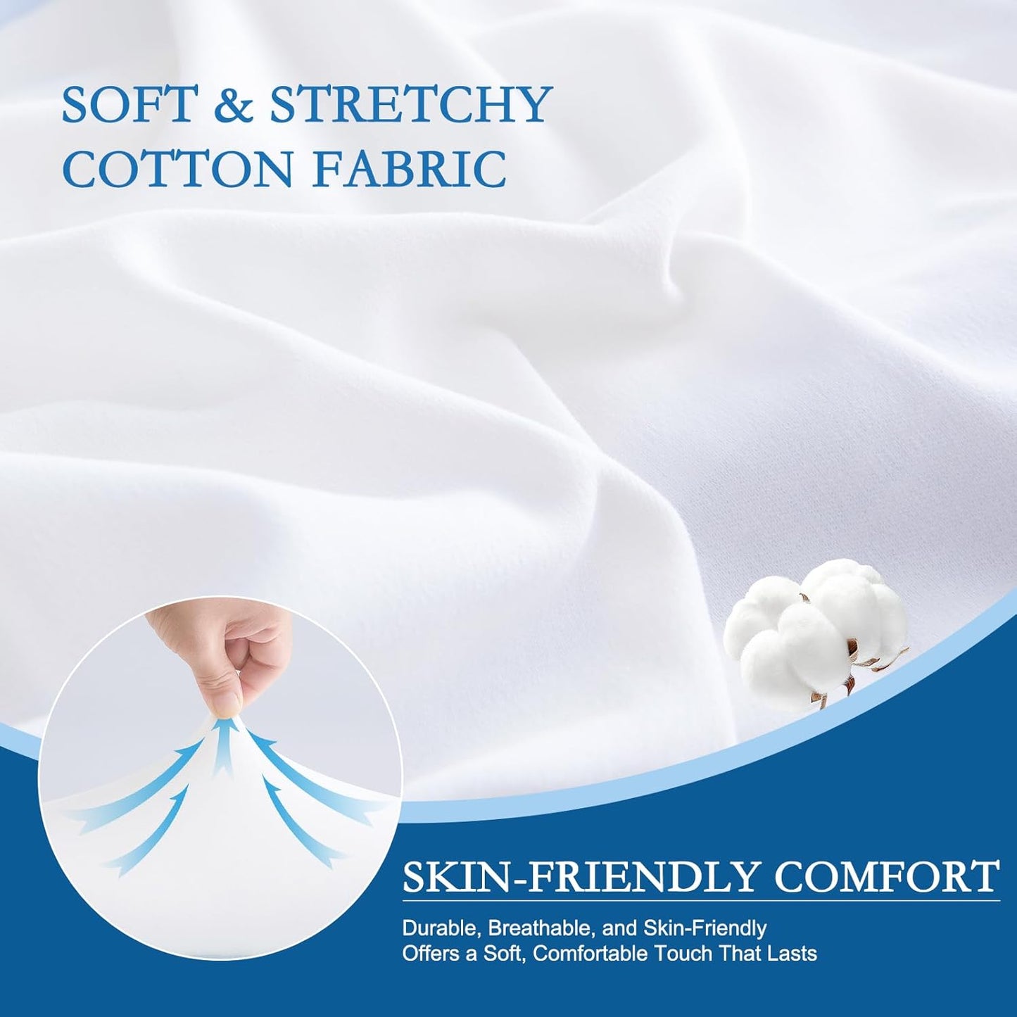 YOUR MOON Memory Foam Travel Pillow, Pure Cotton Cover, Compressible Camping Pillow for Sleeping, Portable Backpacking Support Pillows for Hiking, Car & Airplane (White Blue)