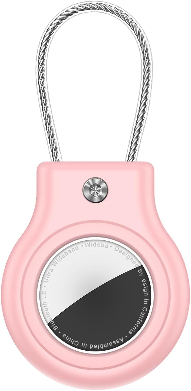 Waterproof Airtag Holder,Airtag Case with Secure Lock,Airtags Keychain for Apple Airtag,Anti-Lost Protective Cover Air tag Accessories for GPS Item Finder Tracker Luggage,Bag,Key,Pet,Cat Dog,Pink