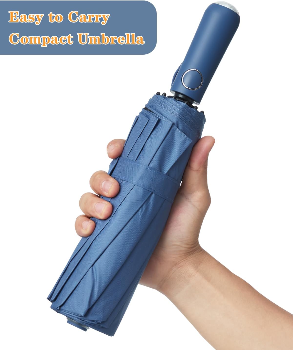 Large Double-Ribs Umbrella Automatic Folding Umbrella for Women Men, Travel, UPF 50+ UV Protection