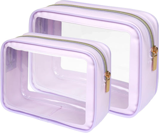 PACKISM TSA Approved Toiletry Bag - Upgrade Color-Edged Clear Makeup Bags, Clear Toiletry Bags For Traveling Fits Various Storage Needs