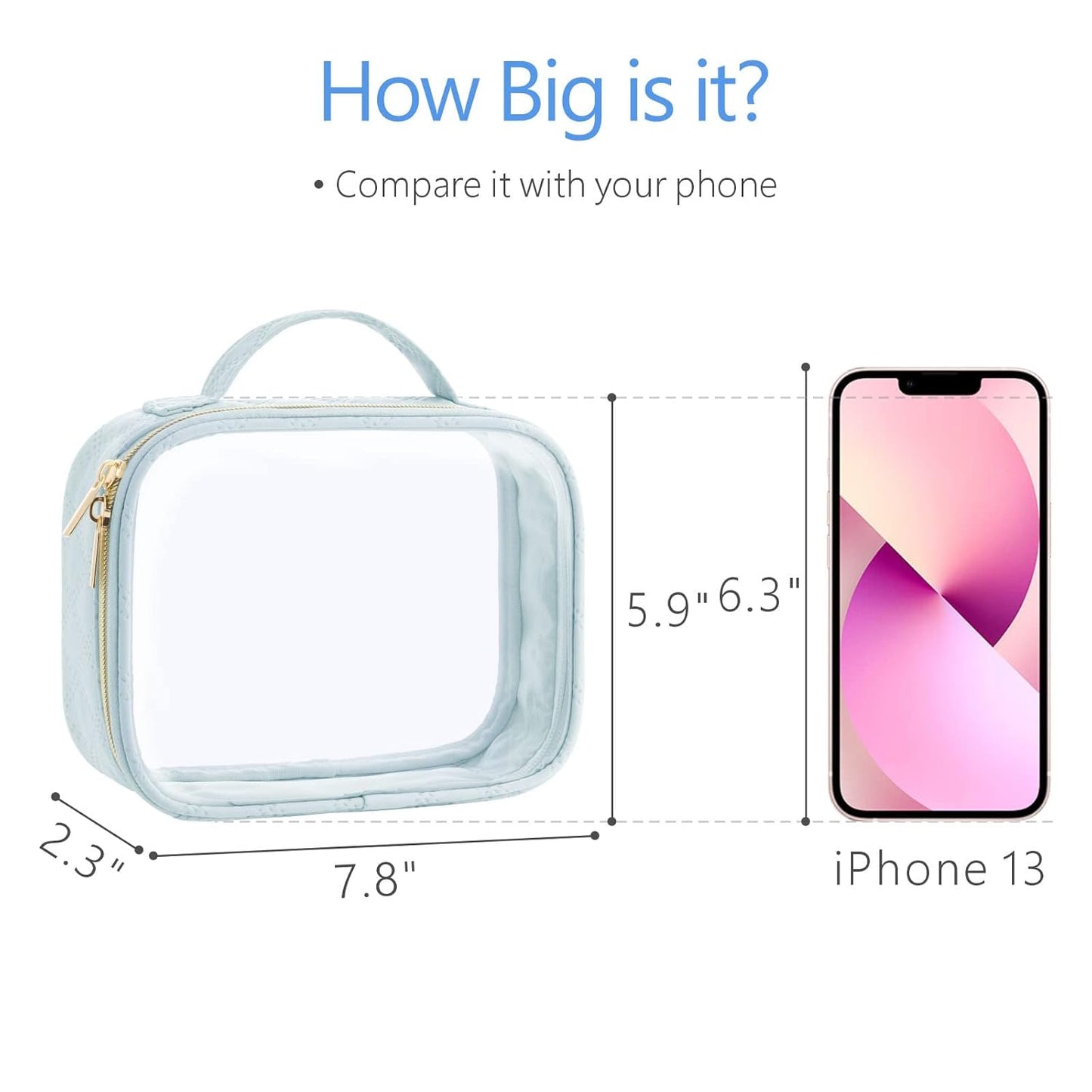 PACKISM TSA Approved Toiletry Bag, 3 Pack Clear Makeup Bags with Handle Large Opening, Clear Toiletry Bags Fit Carry-on Travel Essentials, Quart-sized Travel Bags for Toiletries, Multicolor