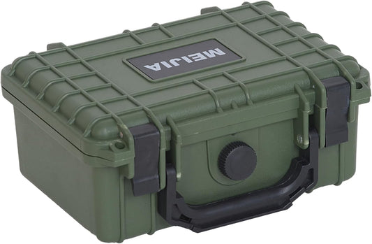 MEIJIA IP67 waterproof hard compact case,Customizable Fit Foam,8.12”x6.56”x 3.56”,Fit Use of Drones, Cameras,Equipments,lens (Green)