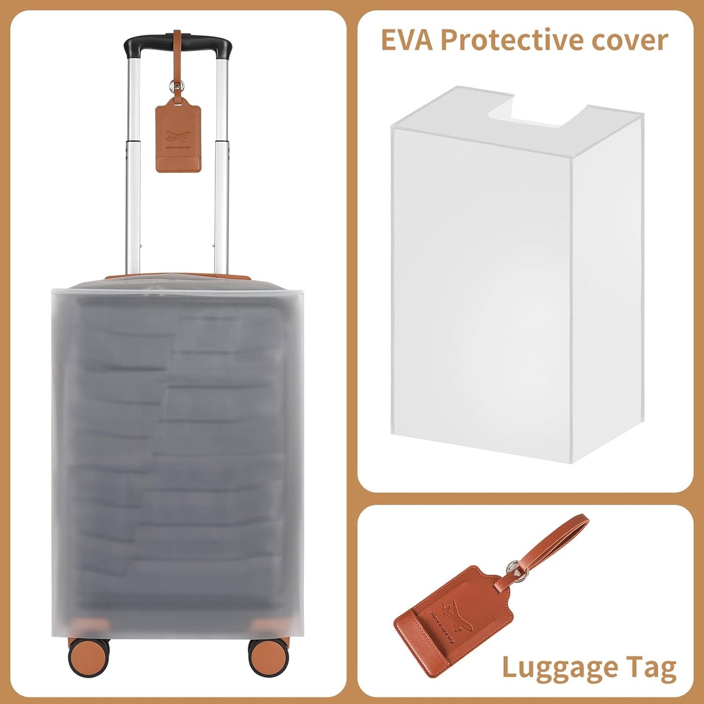 22×14×9 Airline Approved Carry On Expandable Luggage with Front Open Pocket, Spinner Wheels, ABS+PC Hardshell Small 20inch Suitcase with Protective Cover and Luggage Tag, Black