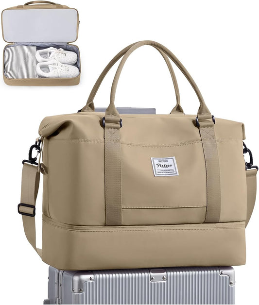 Travel Duffel Bag, Sports Tote Gym Bag, Shoulder Weekender Overnight Bag for Women