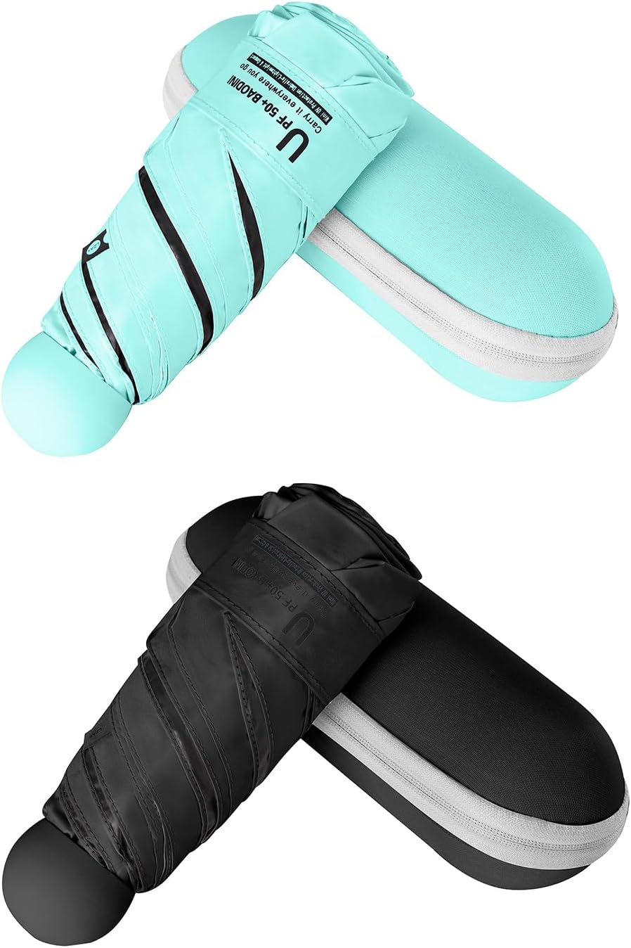 BAODINI Travel Mini Umbrella for Purse With Case Small Compact UV Sun Protection Sun Lightweight Tiny Pocket Umbrella for Women Kids and Men