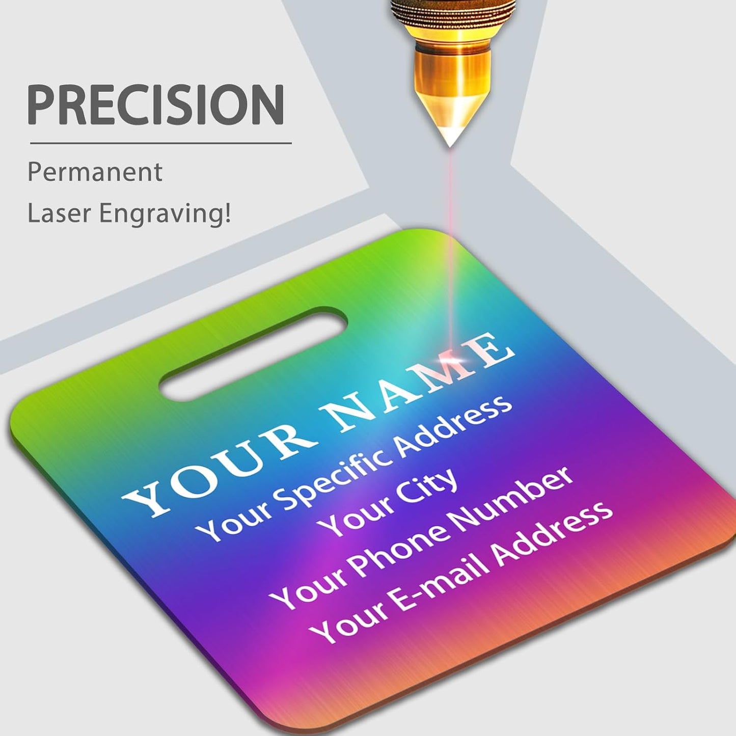 Personalized Luggage Tags for Suitcases (2/4/6/8 Pack) - Custom Engraved Metal Travel Tag, Customizable Pattern/Name/Text for Bags Backpacks Suitcases