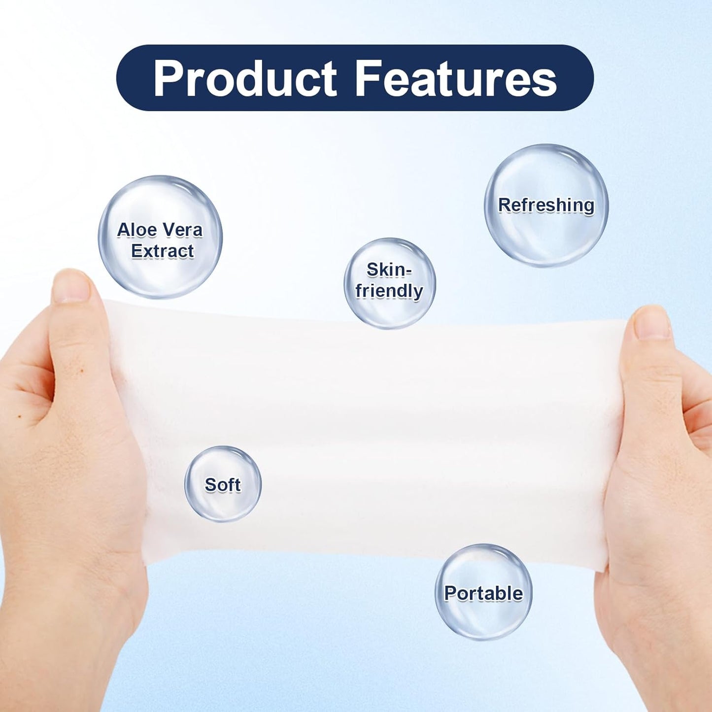 200 Pcs Wet Wipes Individually Wrapped, Aloe Vera Hand Wipe, Disposable Skin Cleansing Wipes, Travel Size Wipes Bulk for Hands, Butt, Daily Use, Restaurant, Barbecue (200 PCS)