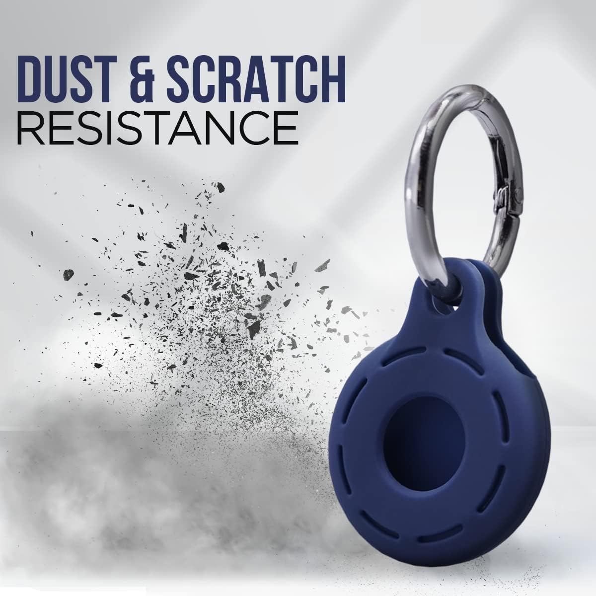 Apple AirTag 4 Pack Shockproof, Dustproof & Washable Cases, Silicon Holders with Accessories for Wallets, Luggage, Pet Collars, Key Finders (Blue - Red)