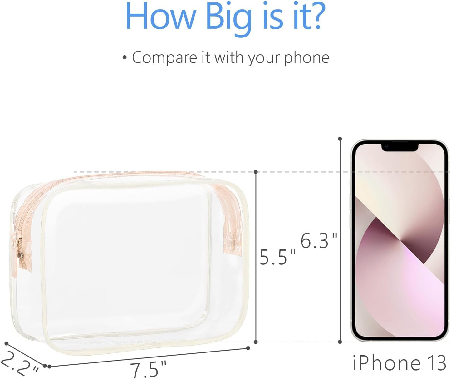 PACKISM Clear Toiletry Bag - 3 Pack TSA Approved Toiletry Bag Quart Size Bag, Travel Makeup Cosmetic Bag for Women, Carry on Airport Airline Compliant Bag, Blue-Purple-Pink