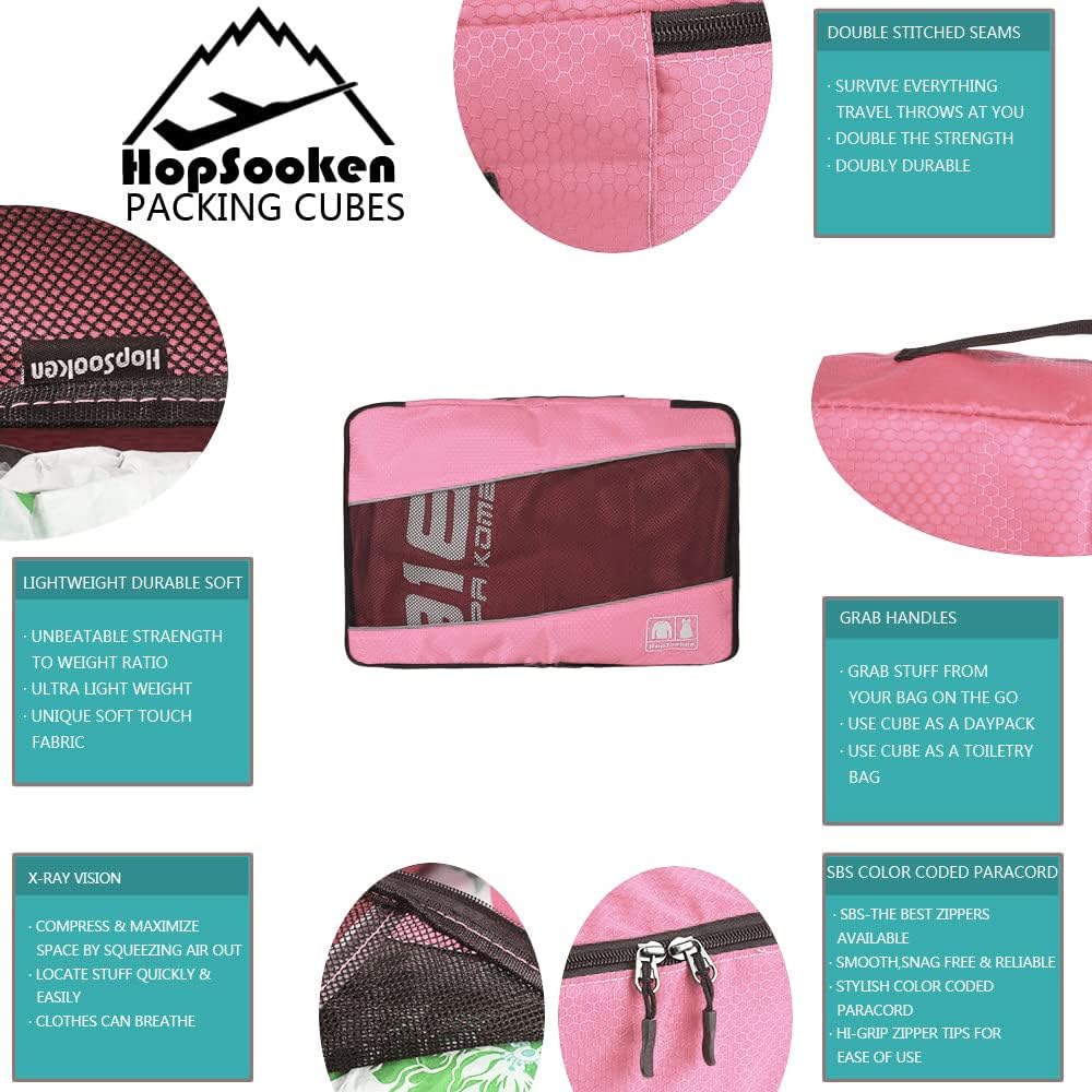 5 Set Packing Cubes for Travel Large Suitcase Luggage Organizer Bags Travel Accessories Vacation 4 Cubes 1 Laundry Pouch Bag