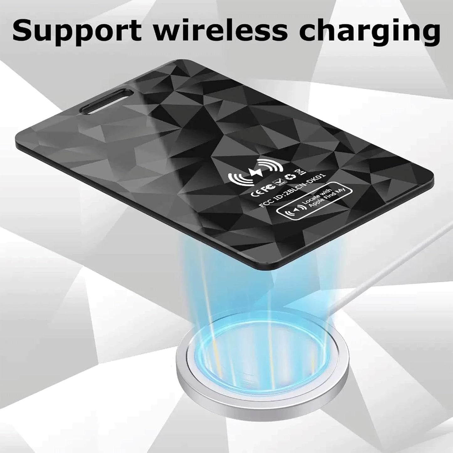 Wallet Tracker Card, Rechargeable Thin Finder, Works with Apple Find My (iOS Only), Item Locator for Luggage Tags, Passports, Phone, IP68 Waterproof