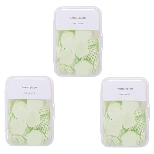300pcs Portable Hand Washing Soap Sheets, Scented Mini Soap Sheets, Disposable Soluble Soap for Outdoor Travel, Camping, Hiking (Green)