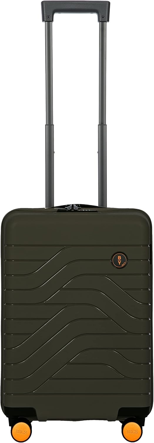 Bric's B|Y Ulisse Spinner Carry-On Suitcase, Lightweight Expandable Hard Shell Luggage with TSA Lock and Smooth 360° Wheels 21 Inch – Olive