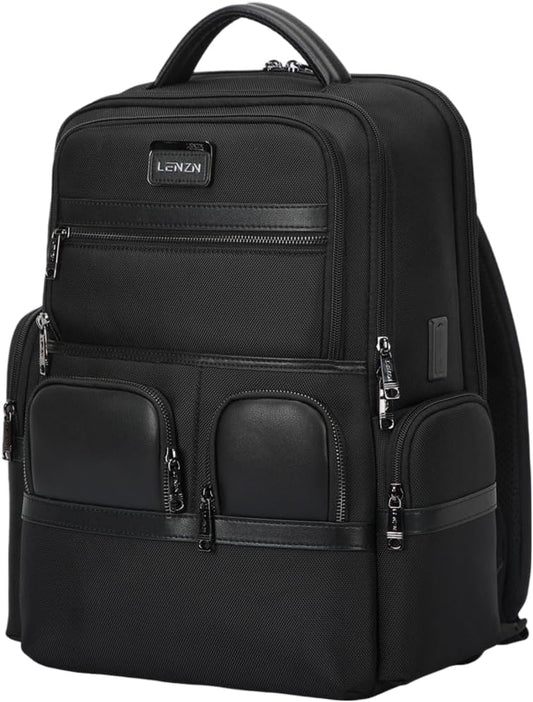 Laptop Business Backpack for Men & Women, Work Backpack Fits 15.6 Inch, Premium Quality Travel Bag with USB Charging Port, Water-Resistant, Durable Ballistic Nylon, Bookbag with Multiple Pockets