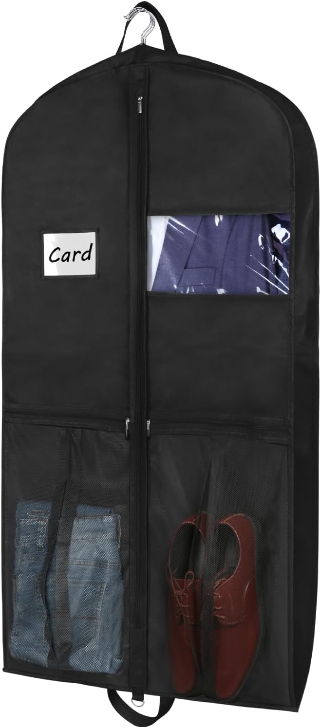 Zilink Suit Bags for Men Travel 43" Garment Bags for Travel with Pockets Waterproof Suit Cover Bags for Suits,T-shirts Jackets, Coat