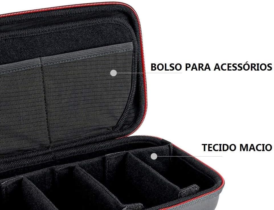 TELESIN Carrying Case Organizer for Go Pro Insta360 DJI Camera, with DYI Divider Waterproof Hard Protect Carry Bag for Hero 13 12 11 10 9 8 X2 X3 X4 X5 GO2 GO3 AKASO Selfie Stick Strap Accessory