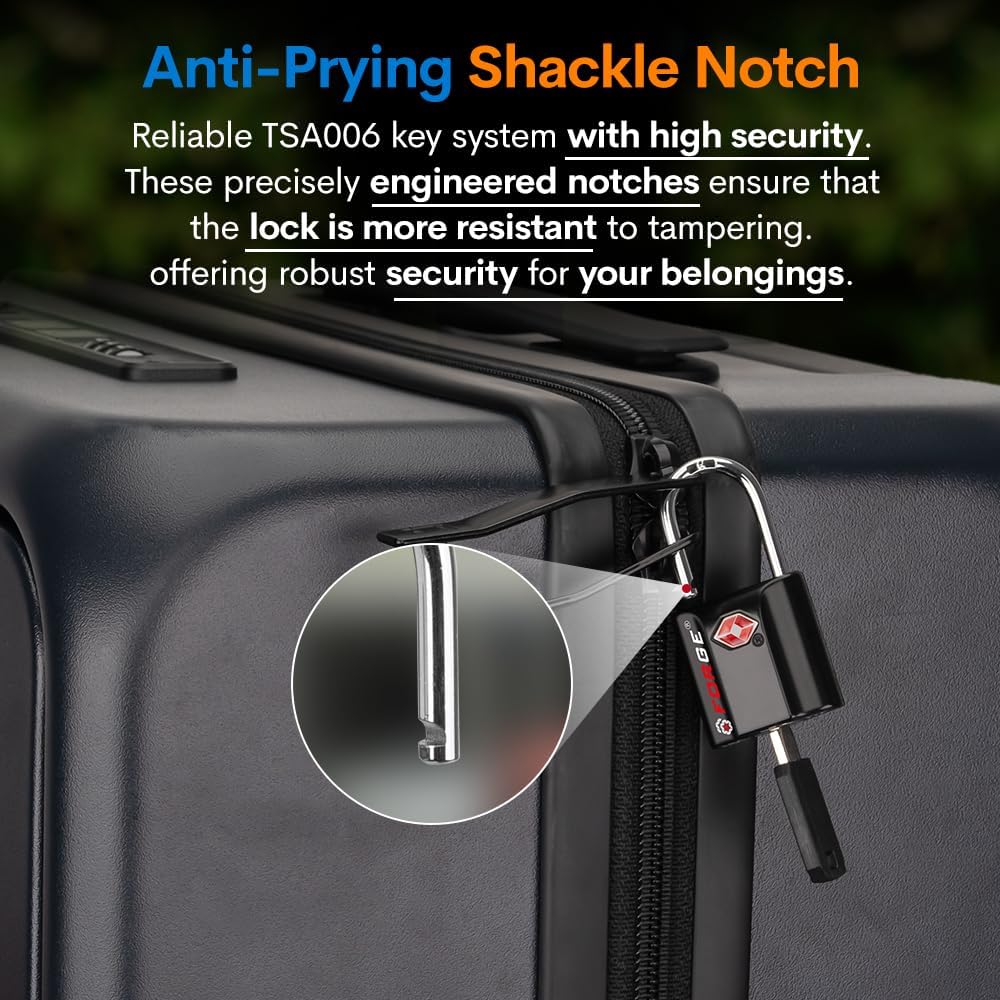 TSA Approved Luggage Locks, Ultra-Secure Dimple Key Travel Locks with Zinc Alloy Body