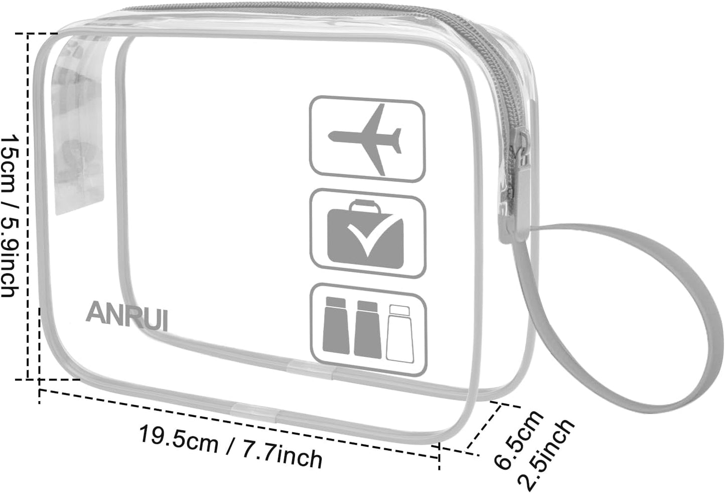 ANRUI Makeup Bags Clear Cosmetic Bag for Women Small Makeup Pouch for Girls/Kids Travel Toiletries Organizer Bags Waterproof Travel Liquids Storage Bags